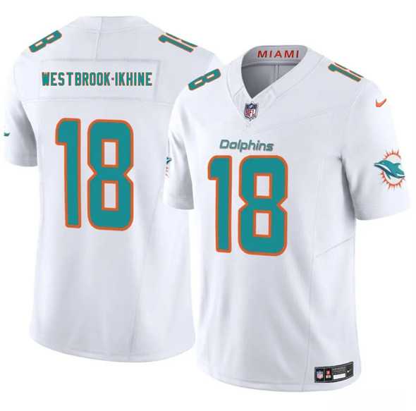 Men & Women & Youth Miami Dolphins #18 Nick Westbrook-Ikhine White 2025 Draft F.U.S.E. Vapor Limited Stitched Jersey,We sell and wholesale Men & Women & Youth Miami Dolphins #18 Nick Westbrook-Ikhine White 2025 Draft F.U.S.E. Vapor Limited Stitched Jersey on line form chian!